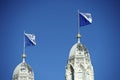 Flagged steeple of Grossmunster, Zurich