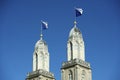 Flagged steeple of Grossmunster, Zurich