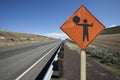 Flagger construction sign Royalty Free Stock Photo