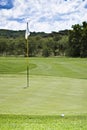 Flagpole, Ball, Green & Fairway Royalty Free Stock Photo