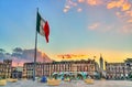 Flagpole on Constitution Square in Mexico City Royalty Free Stock Photo