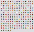 All national flags of the world stickers with names. Rounded flags, circular design, stickers. High quality vector flag isolated o Royalty Free Stock Photo