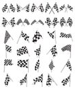 Race flags flash set. Set of labels and elements. Vector set illustration template tattoo.
