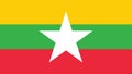 original and simple Union of Myanmar or Burma flag isolated 