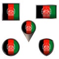 Flags of the Afghanistan Icons set image