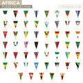 Flags of Africa, all African flags. Triangle icon