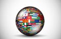 Flags of all countries in the form of 3D spheres Royalty Free Stock Photo