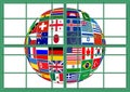 Flags all countries on globe isolated on a white background Royalty Free Stock Photo