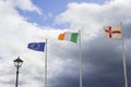 Flags aloft outside the Great Northern Hotel Bundoran Royalty Free Stock Photo