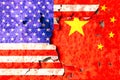 America and China flags