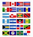 Flags of the Americas. Part 1 Royalty Free Stock Photo