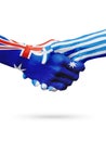 Flags Australia, Greece countries, partnership friendship, national sports team Royalty Free Stock Photo