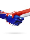 Flags Australia, Monaco countries, partnership friendship, national sports team