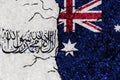 Flags: Australia, Taliban. Australia-Taliban relations