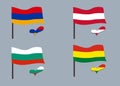 Flags (Austria, Armenia, Bulgaria, Bolivia)