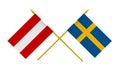 Flags, Austria and Sweden Royalty Free Stock Photo