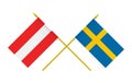 Flags  Austria and Sweden Royalty Free Stock Photo
