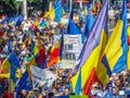 Flags at basarabia and romania march for unification Royalty Free Stock Photo