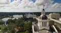 Flags Blow Atop The Capital Dome in Tallahassee Florida