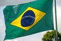 Flags Brazil wind on top Royalty Free Stock Photo