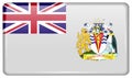 Flags British Antarctic Territory in the form of a magnet on refrigerator with reflections light. Royalty Free Stock Photo