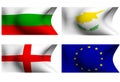 Flags of Bulgaria, Cyprus, England and EU