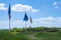 Flags on a bunker