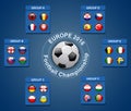Flags buttons of football championship 2016 Royalty Free Stock Photo