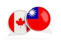 Flags of Canada and Taiwan inside chat bubbles