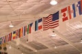 Flags on the Ceiling Royalty Free Stock Photo