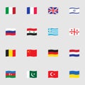 Flags collection, flat icons set Royalty Free Stock Photo