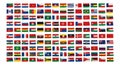 Flags of 190 Countries Arranged on White Background Royalty Free Stock Photo