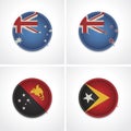 Flags of countries as fabric badges Royalty Free Stock Photo