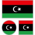 State flag of Libya. Red white black green vector illustration.