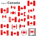 flags with country colors of Canada