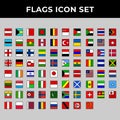 Flags country icon set include austria,bahrain,canada,england,finland,germany,greenland,indonesia,japan,italy,palestine,singapore,