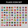 Flags country icon set include austria,bahrain,canada,england,finland,germany,greenland,indonesia,japan,italy,palestine,singapore,