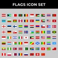 Flags country icon set include austria,bahrain,canada,england,finland,germany,greenland,indonesia,japan,italy,palestine,singapore,