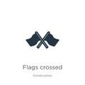 Flags crossed icon vector. Trendy flat flags crossed icon from construction collection isolated on white background. Vector Royalty Free Stock Photo