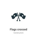 Flags crossed vector icon on white background. Flat vector flags crossed icon symbol sign from modern construction collection for Royalty Free Stock Photo