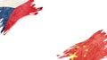 Flags of Czech Republic and China on white background