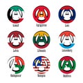 Flags of different countries of the world in the form of a sign of anarchy Royalty Free Stock Photo
