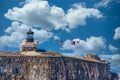 Flags on El Morro Fort Royalty Free Stock Photo