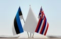 Flags of Estonia and Hawaii