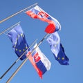Flags of EU and Slovakia