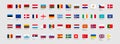 52 flags of European countries. Europe flag icon set. Flat element design. Vector isolated illustration Royalty Free Stock Photo