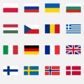 Flags of European countries Royalty Free Stock Photo