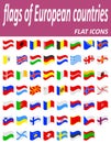 Flags of european countries flat icons vector illustration Royalty Free Stock Photo