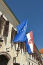 Flags of European Union and Croatia