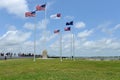 Flags flying over Fort Sumter - Charleston SC Royalty Free Stock Photo